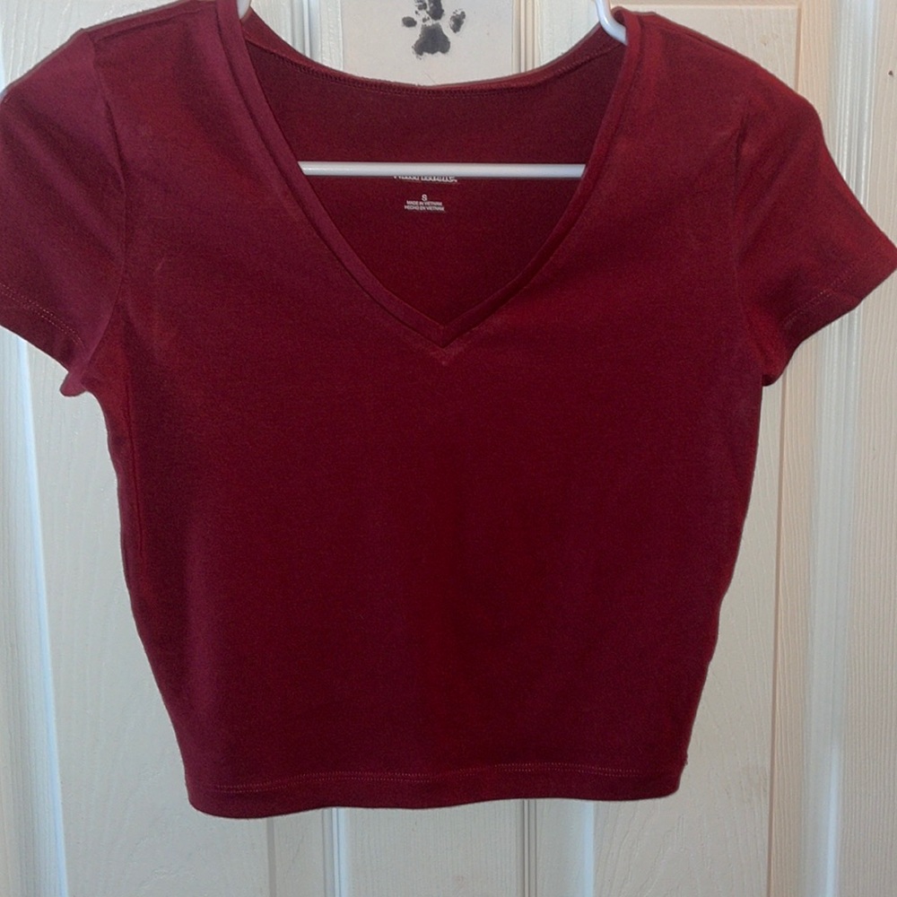 Burgundy red crop top